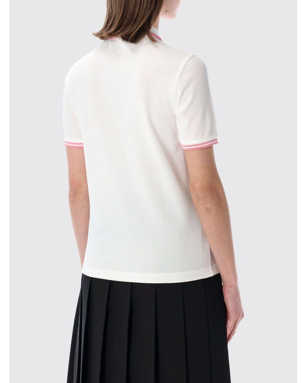 Comme des Garçons White Comme Des Gar&Ccedil	Ons Cotton Polo Shirt With Contrast Embroidered Logo