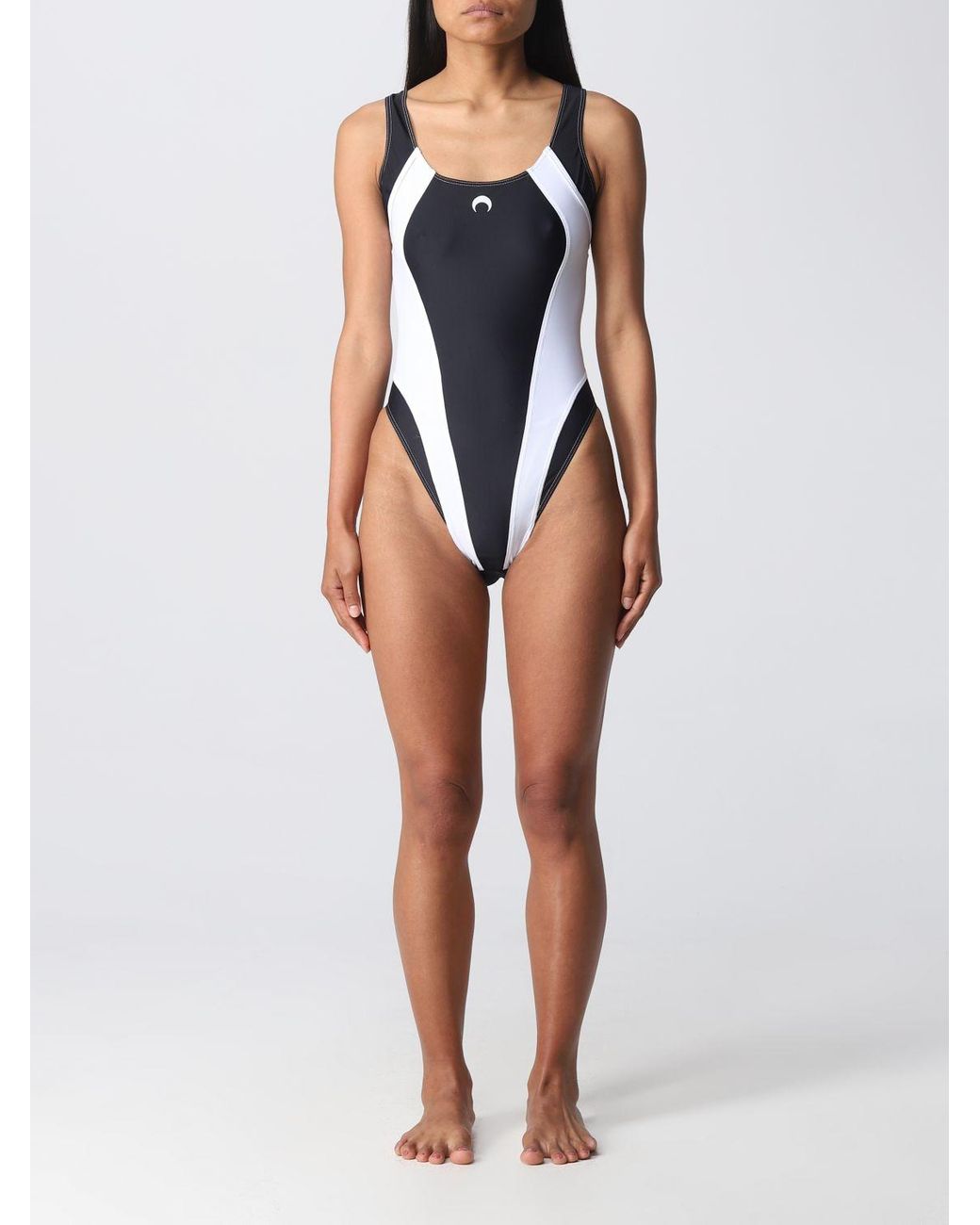 Marine Serre Swimsuit in Black | Lyst
