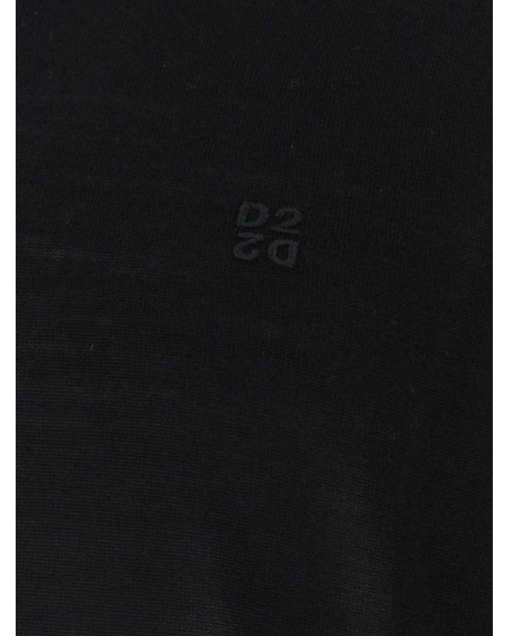 DSquared² Black Long-Sleeved Wool Crew Neck Jumper for men