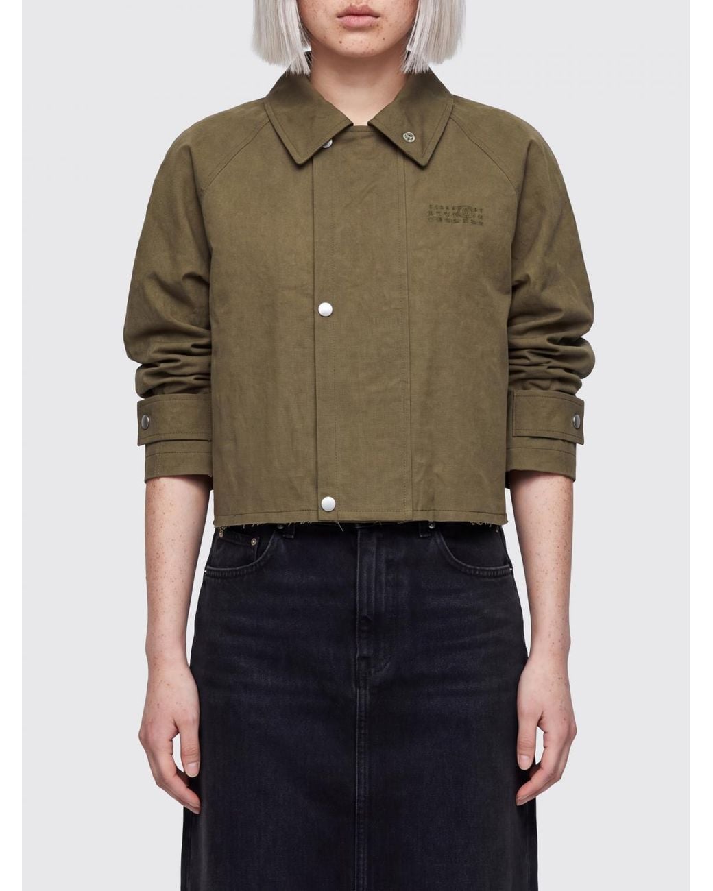MM6 by Maison Margiela Green Double-Breasted Shirt Jacket