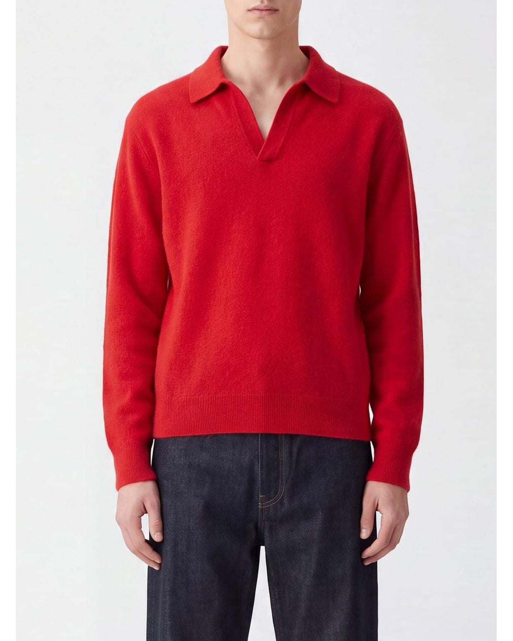 Polo De Punto En Mezcla De Alpaca De Manga Larga Auralee de hombre de color Red