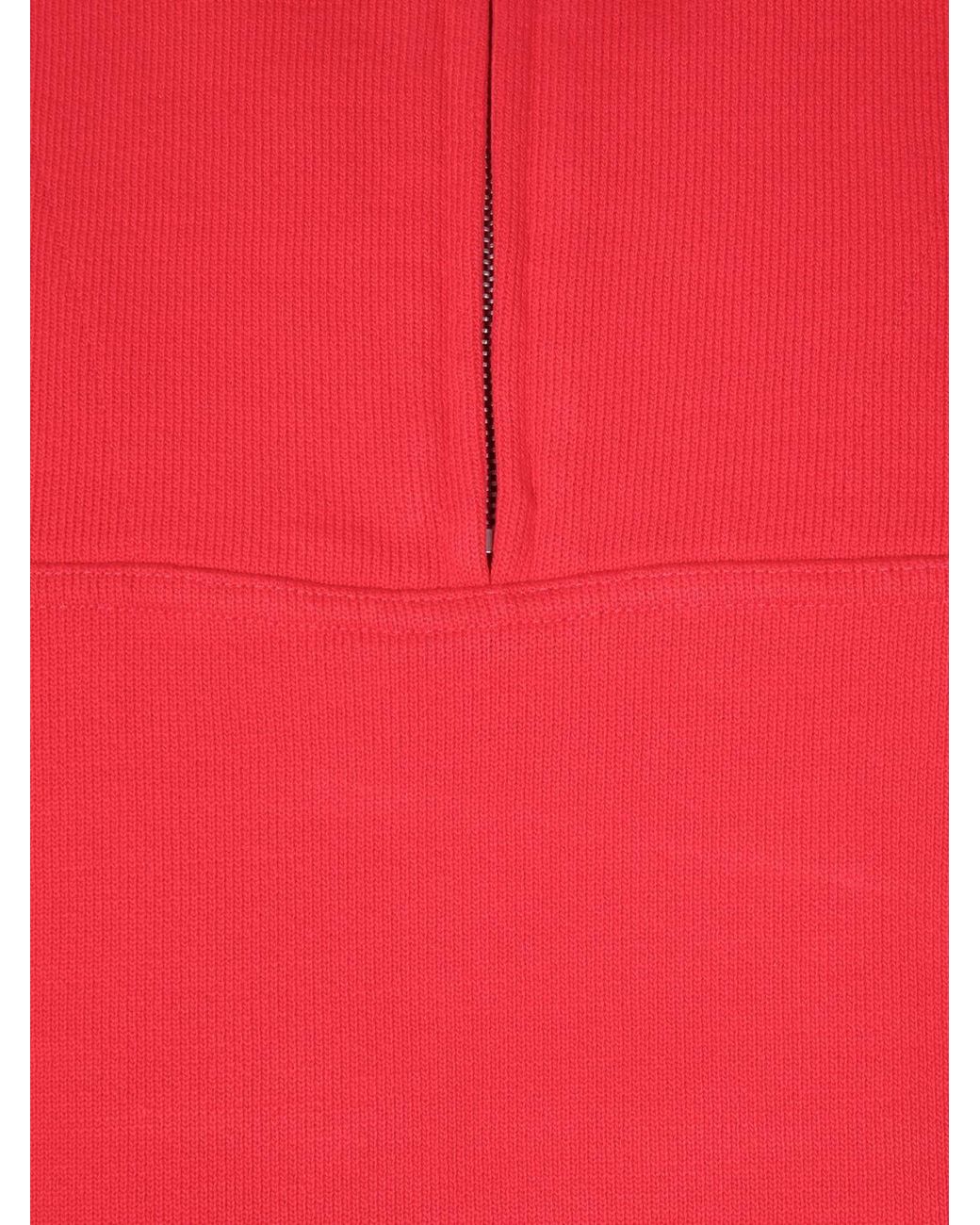 Jacquemus Red Rond Carré Cotton Sweatshirt With High Neck And Half-Zip for men
