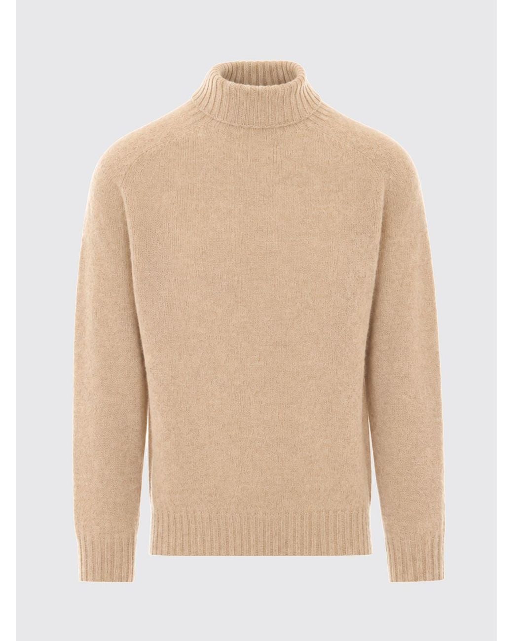 Howlin' By Morrison Natural Pure Wool Colour-Block Turtleneck Jumper for men
