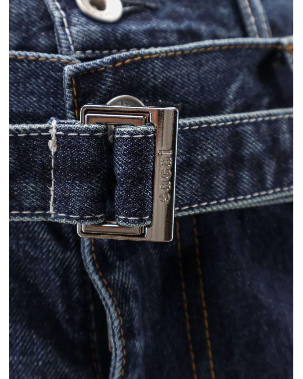 Sacai Blue Cotton Denim Straight Jeans for men