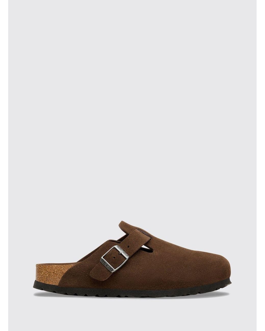 Birkenstock Brown Boston Suede Mules With Adjustable Strap for men
