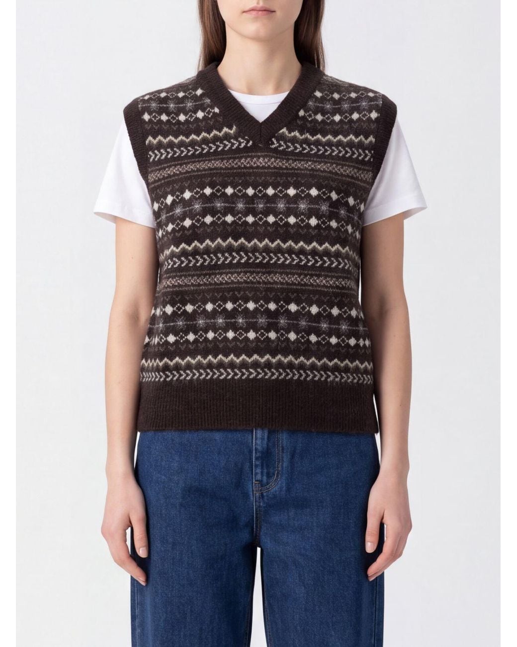 DUNST Black Jacquard Knit Waistcoat
