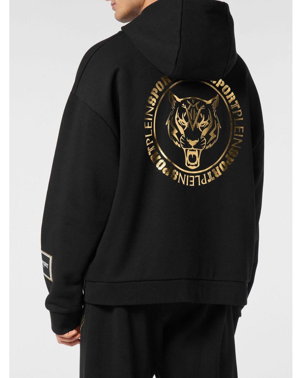 Philipp Plein Black Relaxed Fit Hoodie With Contrast Back Logo for men