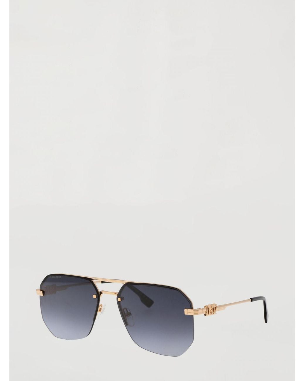 DSquared² Blue Metal Aviator Sunglasses With Double Bridge for men