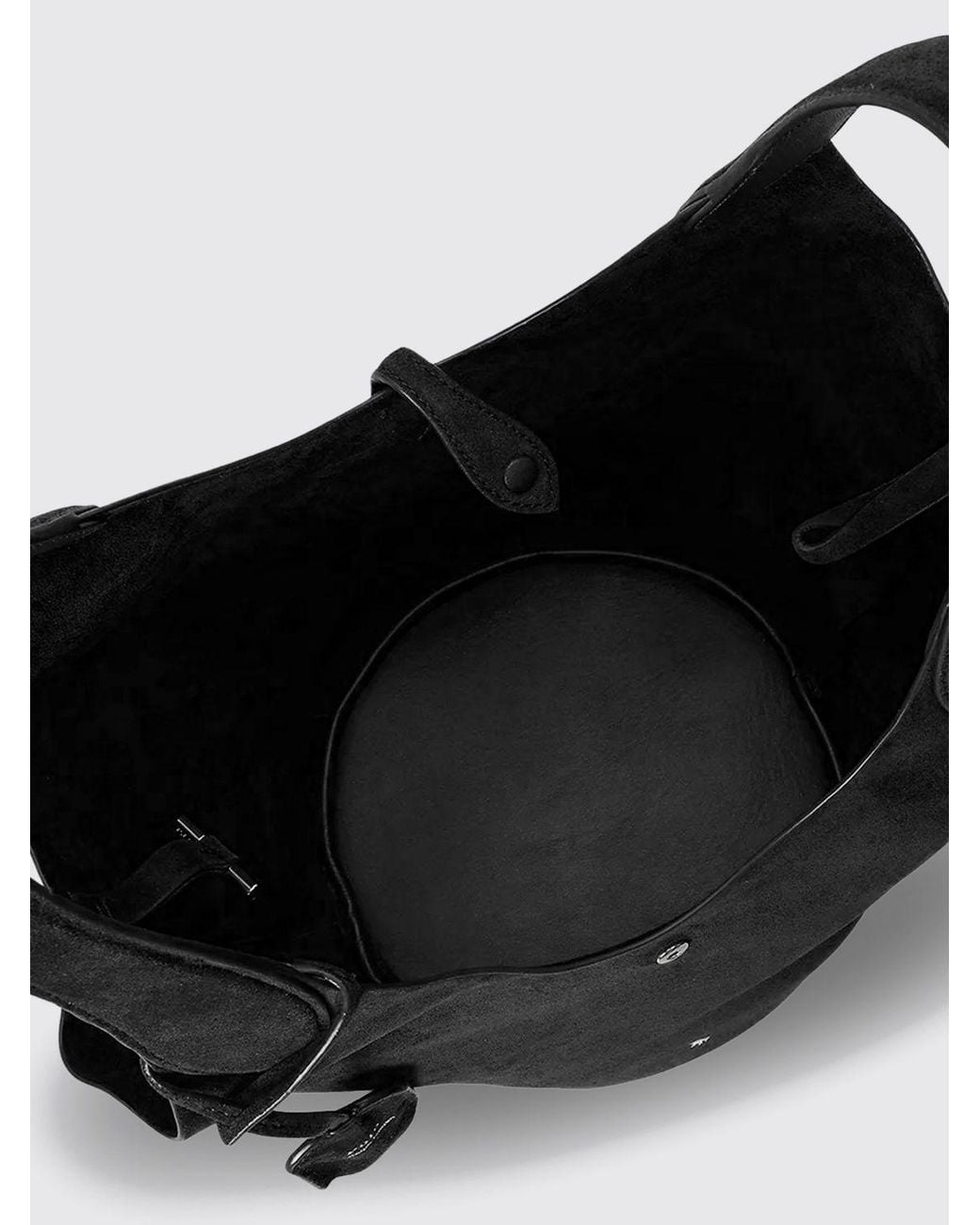 Polo Ralph Lauren Black Play Suede Leather Handbag With Pony Logo