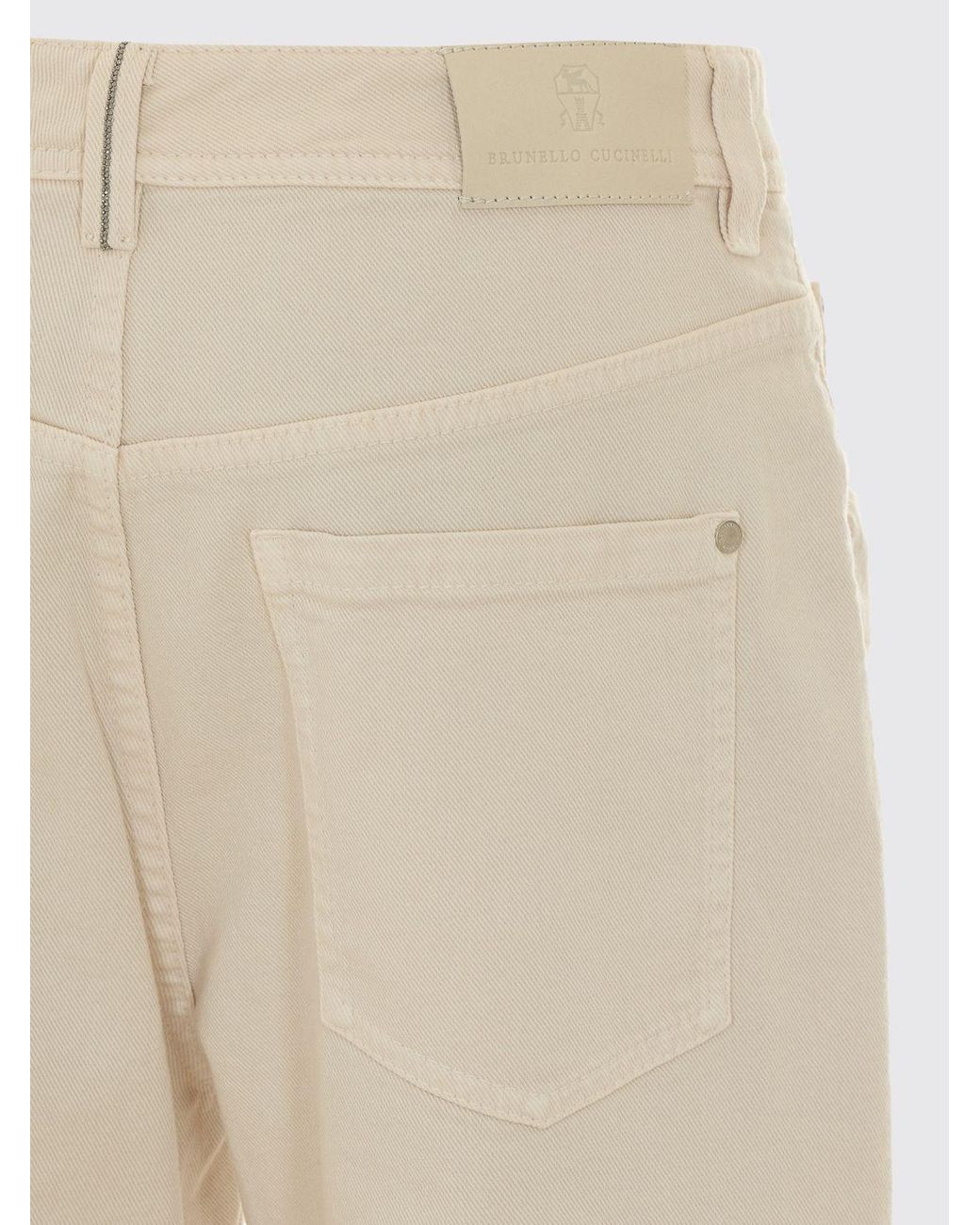 Brunello Cucinelli Natural High-Waisted Skinny Jeans