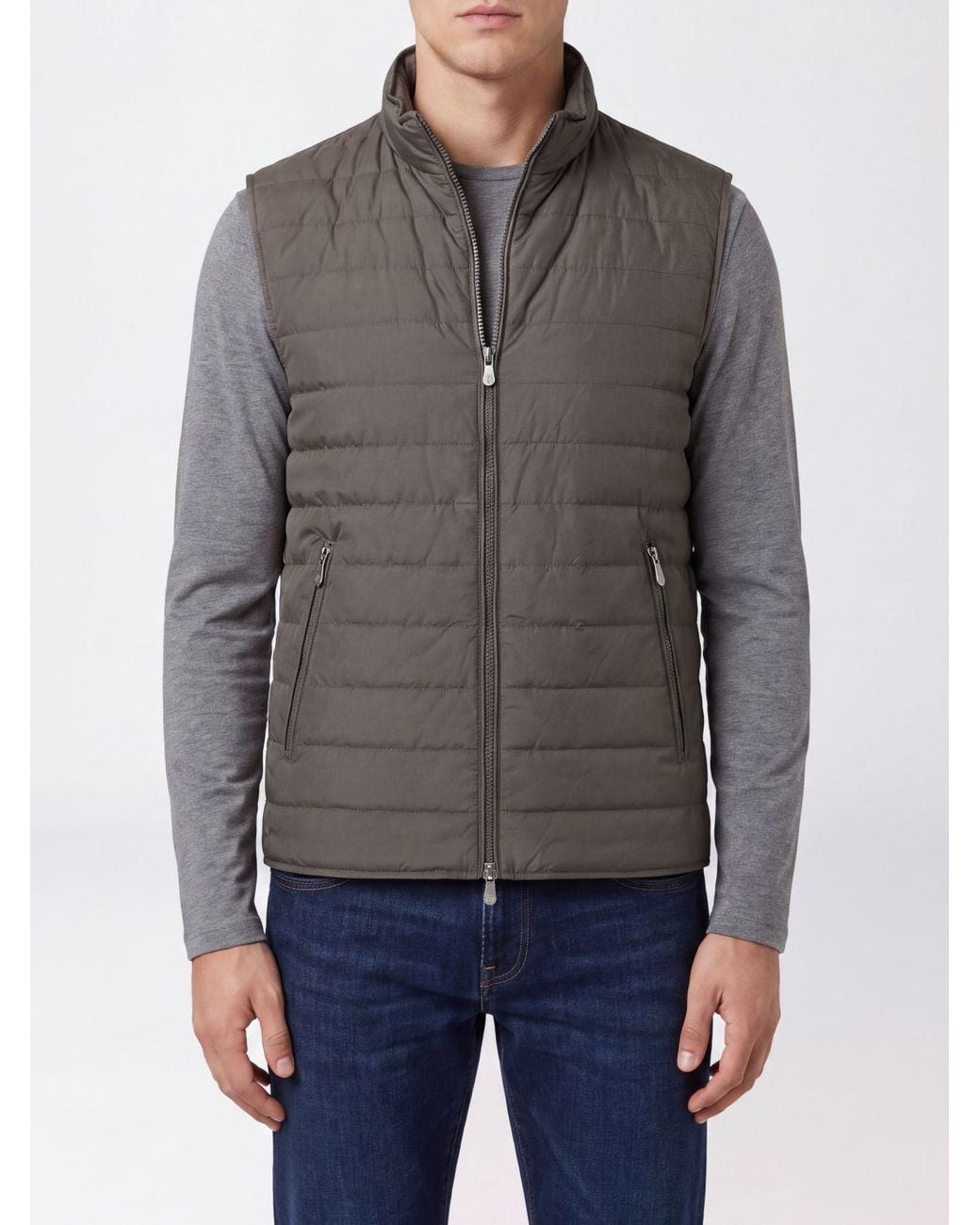Brunello Cucinelli Gray Quilted And Padded Gilet for men