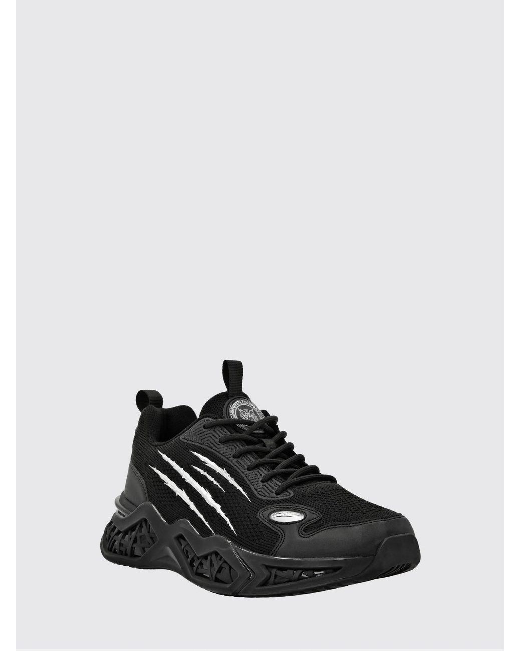 Philipp Plein Black Lace-Up Low-Top Sneakers for men