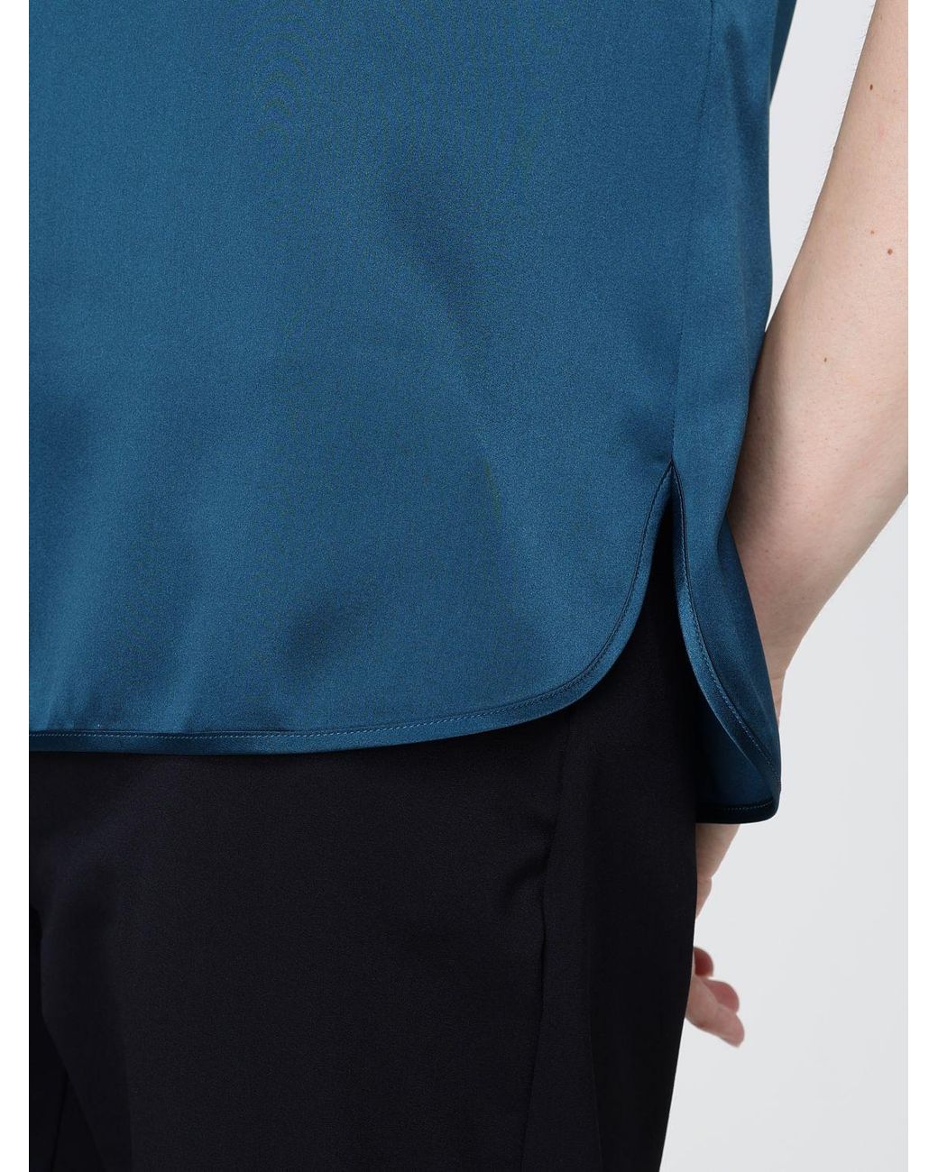 Max Mara Blue Silk Blouse