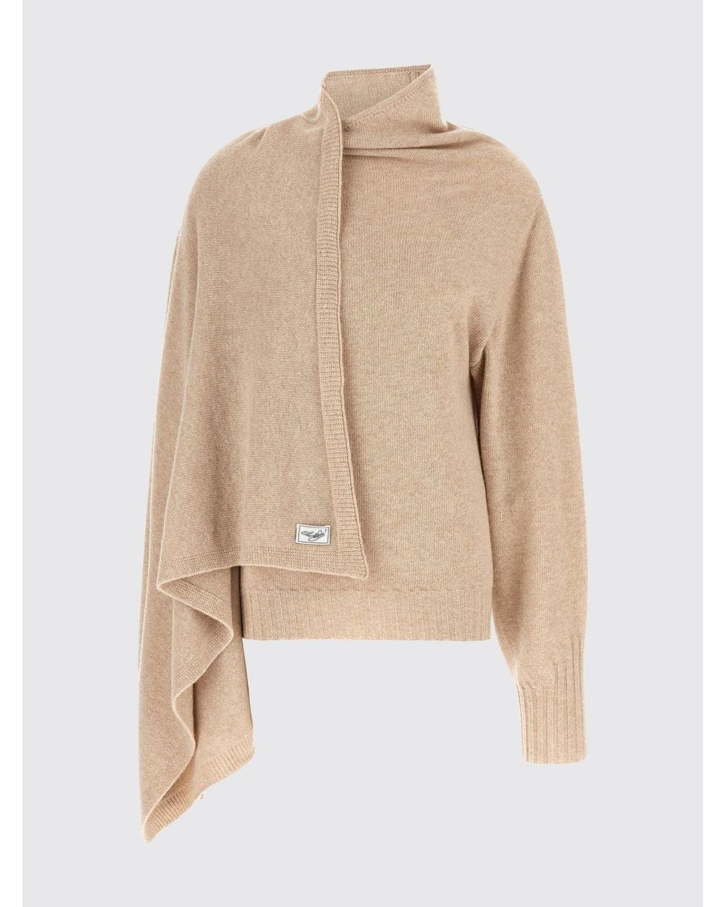 The Attico Brown Virgin Wool Turtleneck Jumper With Dropped Shoulders