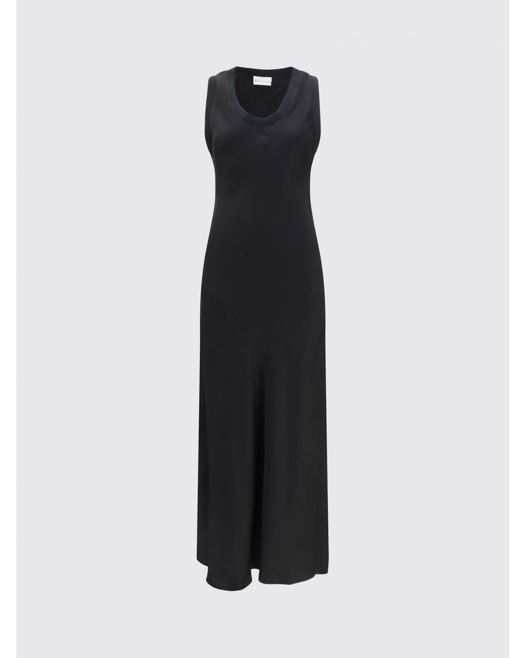 AMI Black Long Satin Dress