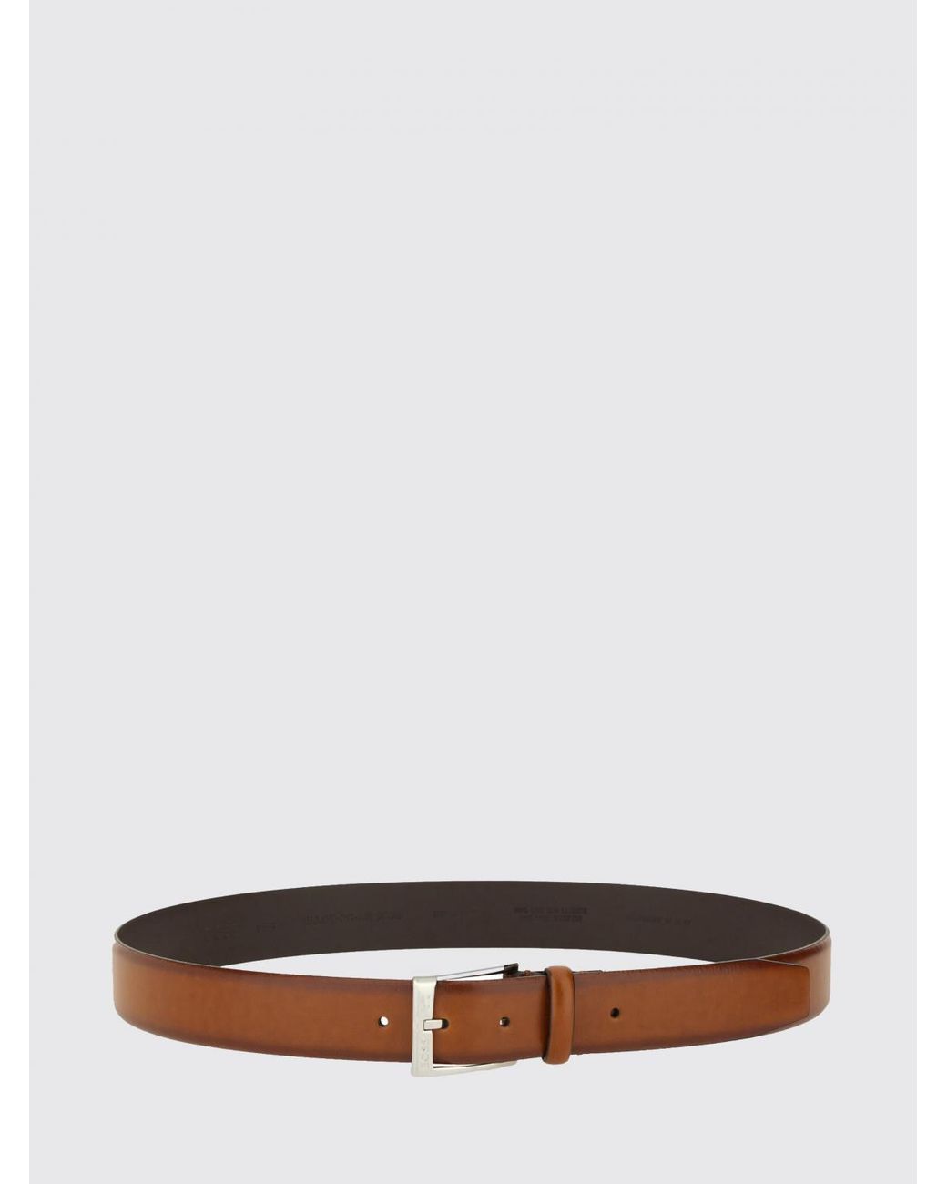 Boss White Adjustable Belt With A Classic Pin Buckle for men