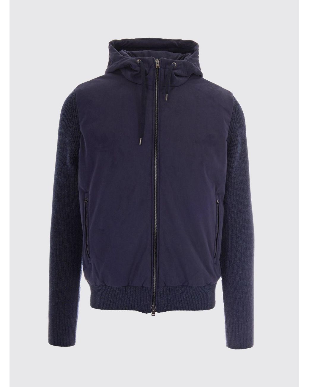 Herno Blue Resort Hooded Bomber Jacket for men