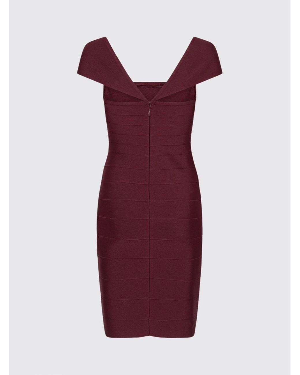 ROTATE BIRGER CHRISTENSEN Red Slim Fit Recycled Jersey Sheath Mini Dress With Square Neckline