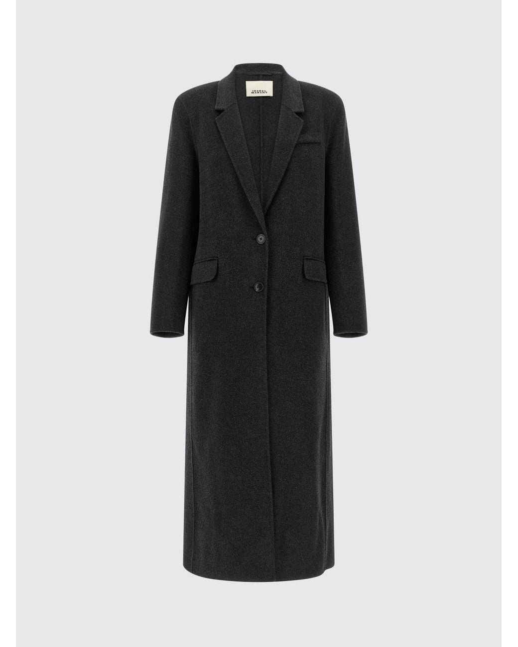 Isabel Marant Black Single-Breasted Long Coat