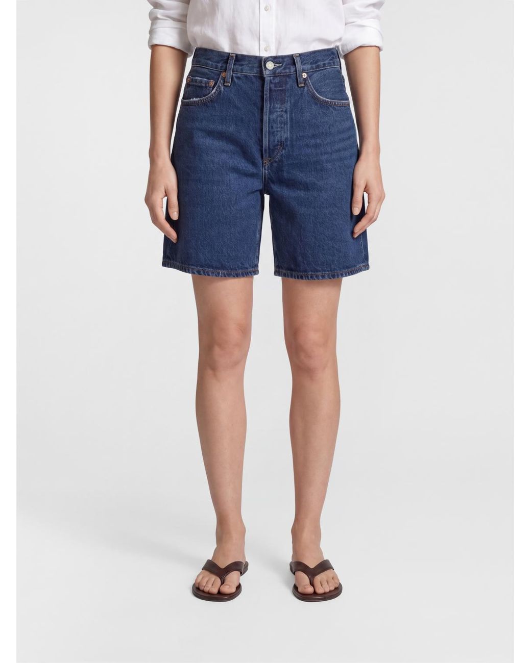 Agolde Blue High-Waisted Shorts