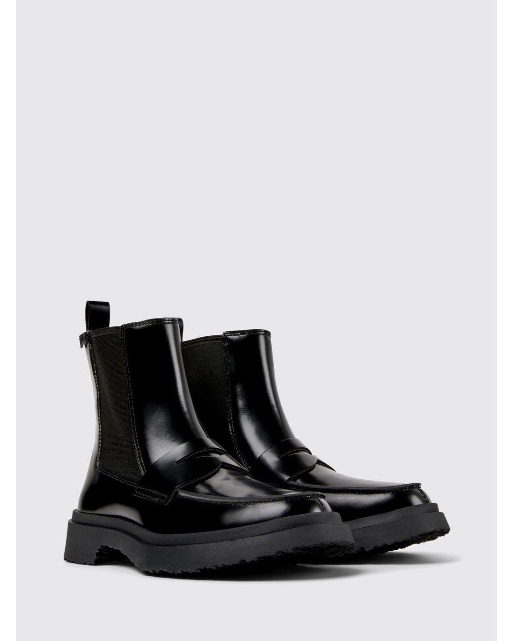 Camper Black Flat Ankle Boots