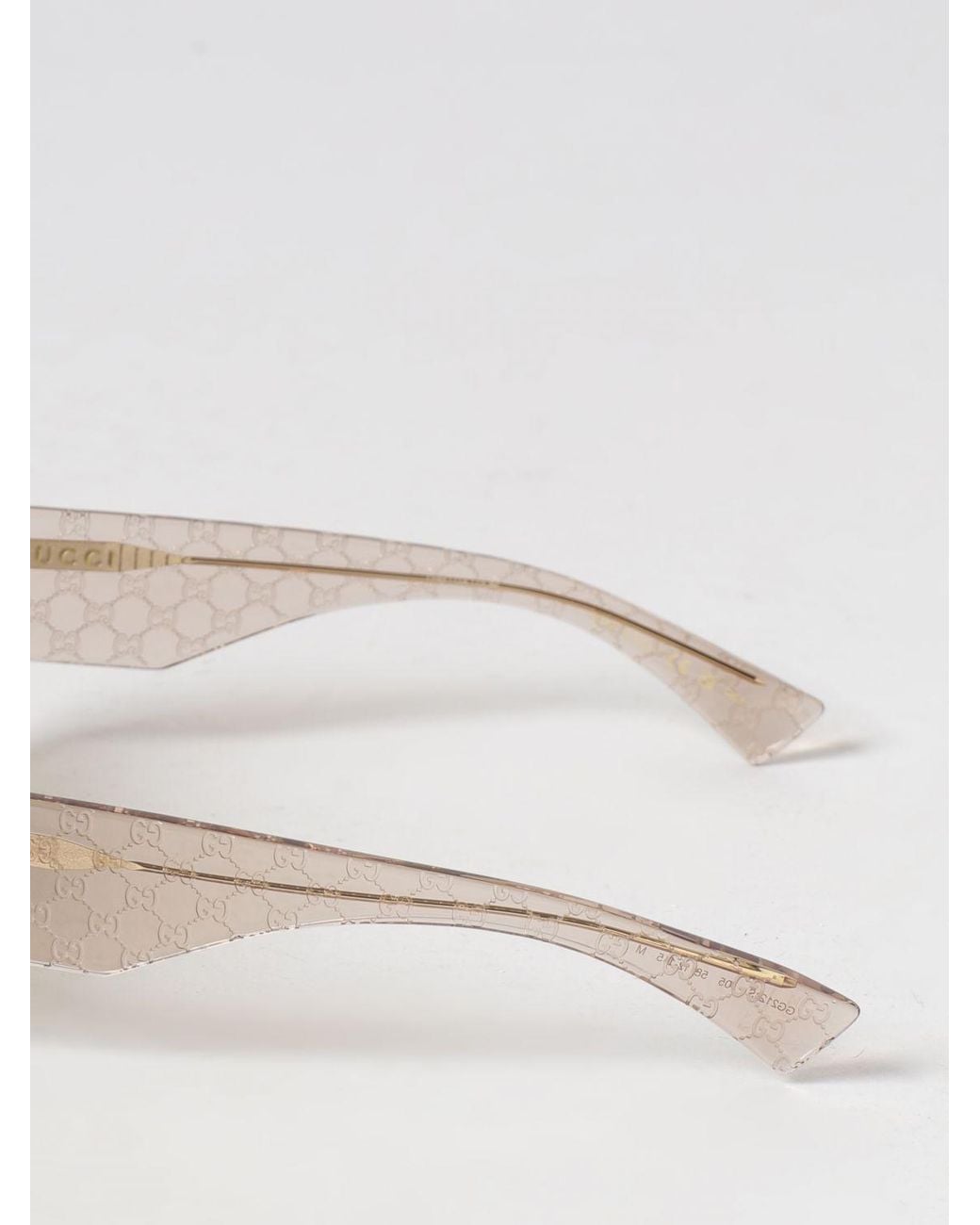 Gucci Natural Tortoiseshell Acetate Sunglasses With Embossed Gg Monogram