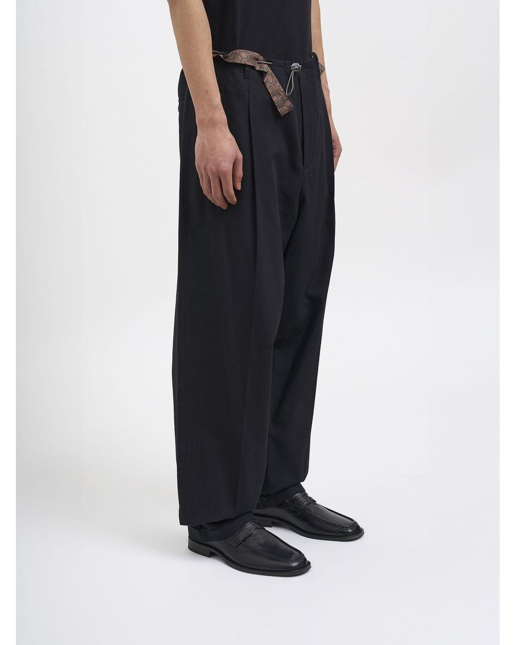 Magliano Black Cotton Wide Leg Pants for men