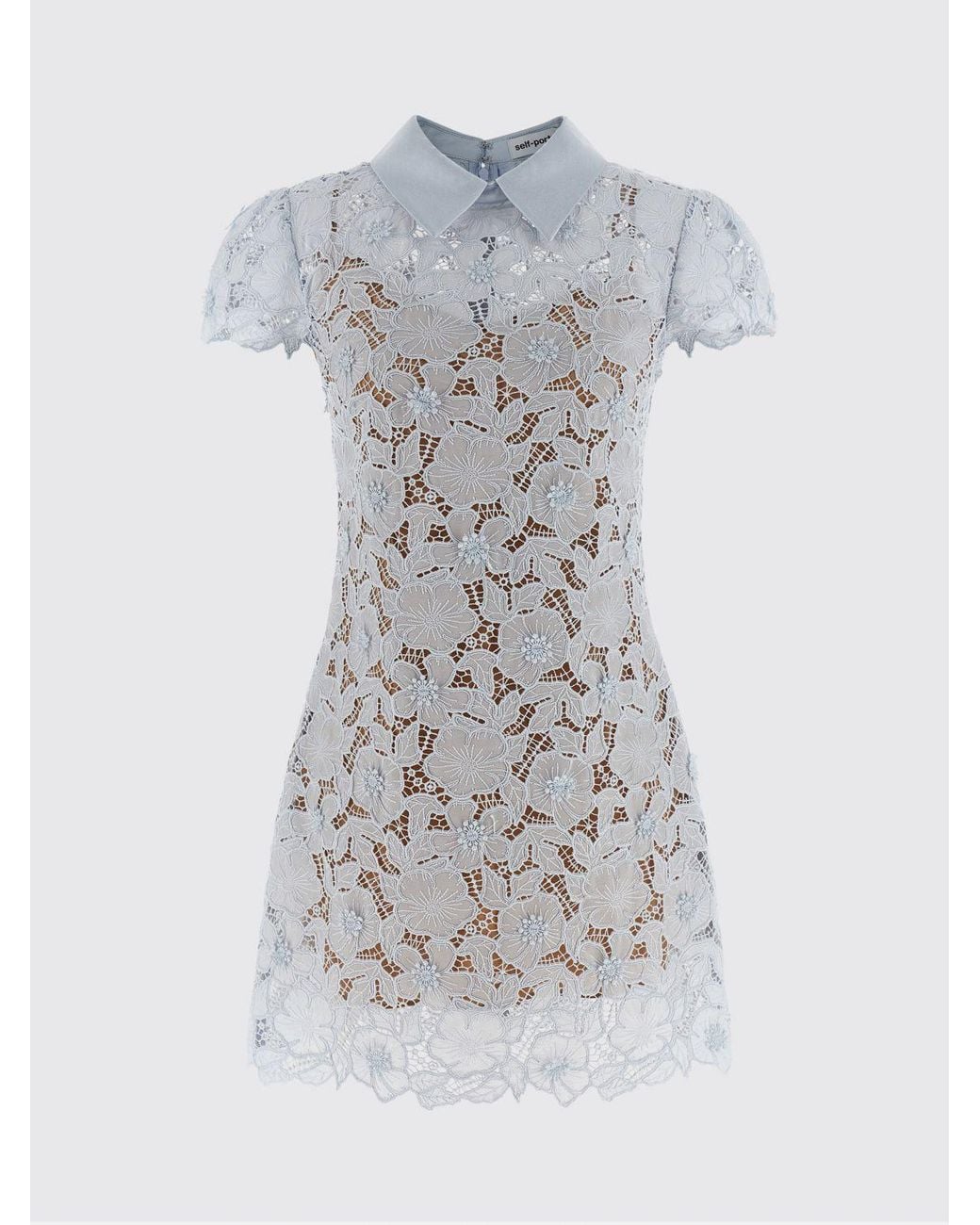 Self-Portrait White Macramé Dress