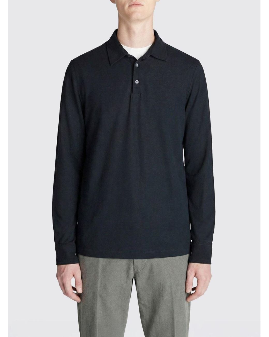 Zanone Blue Cotton Polo Shirt for men
