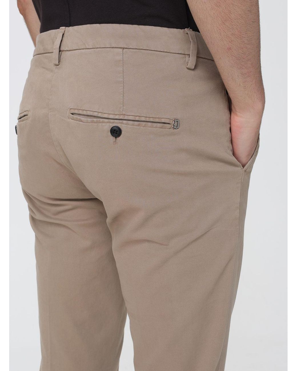 Dondup Natural Gaubert Slim Fit Mid-Rise Velvet Chino Trousers for men