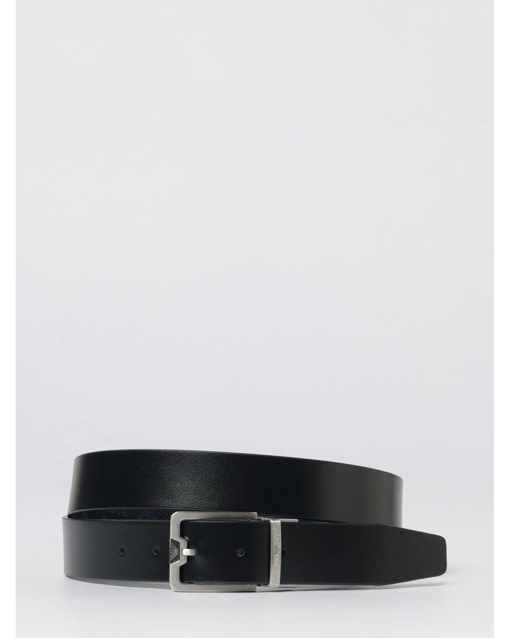 Emporio Armani White Leather Belt With Logo for men