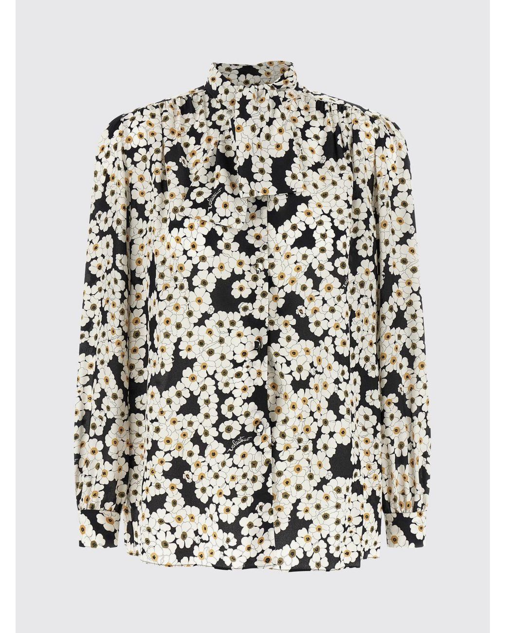 Valentino White Silk Shirt With Floral Print