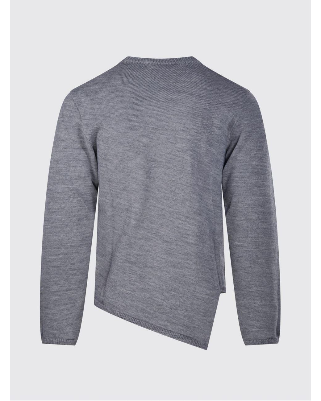 Comme des Garçons Gray Asymmetric Hem Crewneck Jumper for men