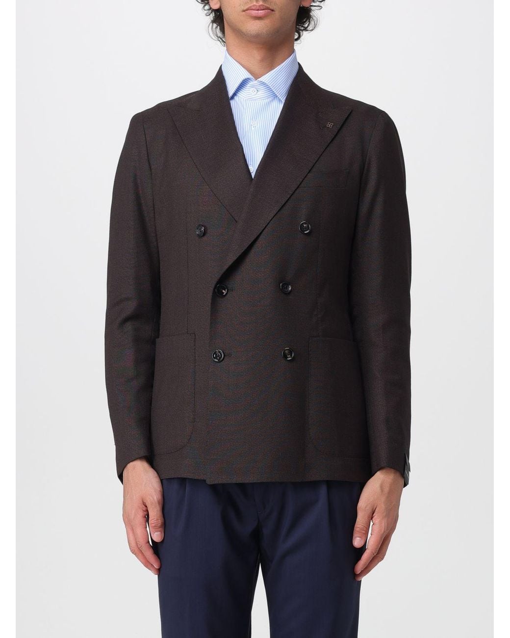 Tagliatore Blue Double Breasted Blazer for men