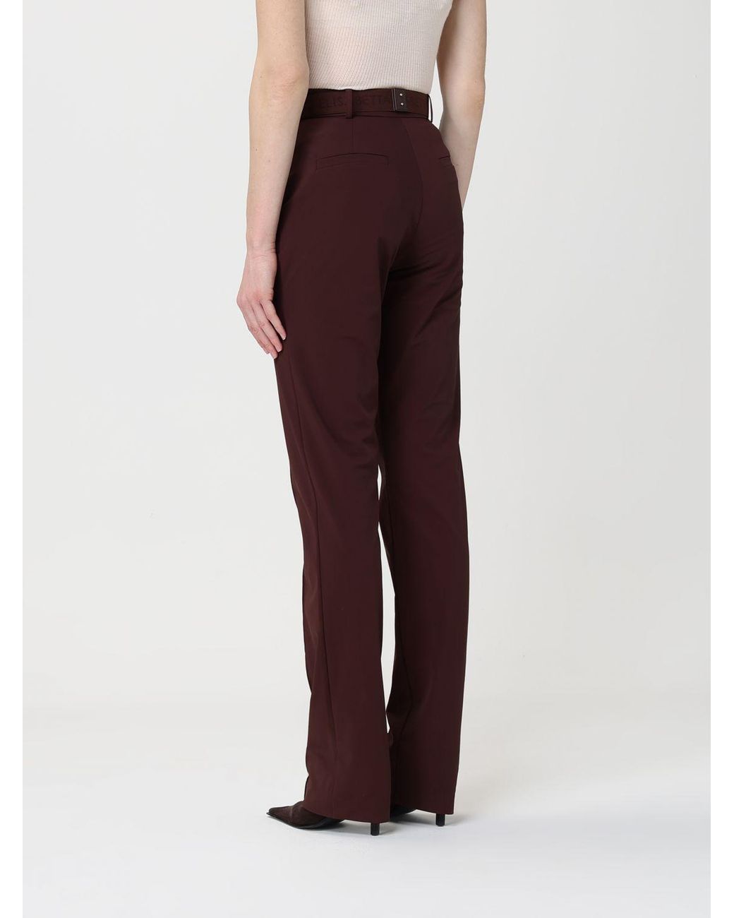 Elisabetta Franchi Red Stretch Jersey Trousers