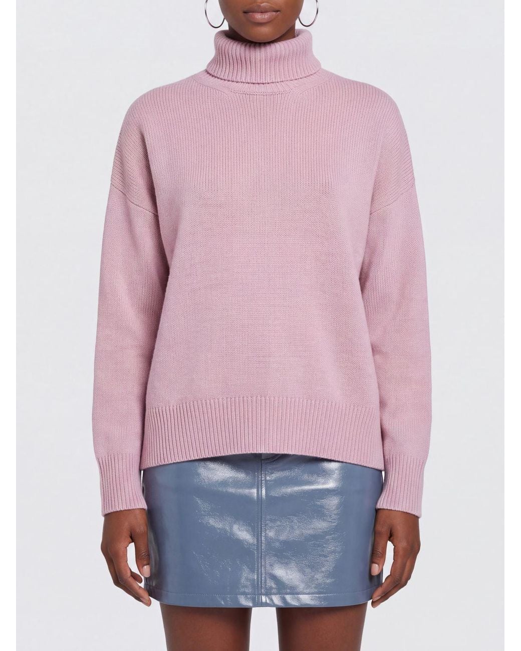 Mrz Red Dropped Shoulder Virgin Wool And Cashmere Turtleneck Jumper