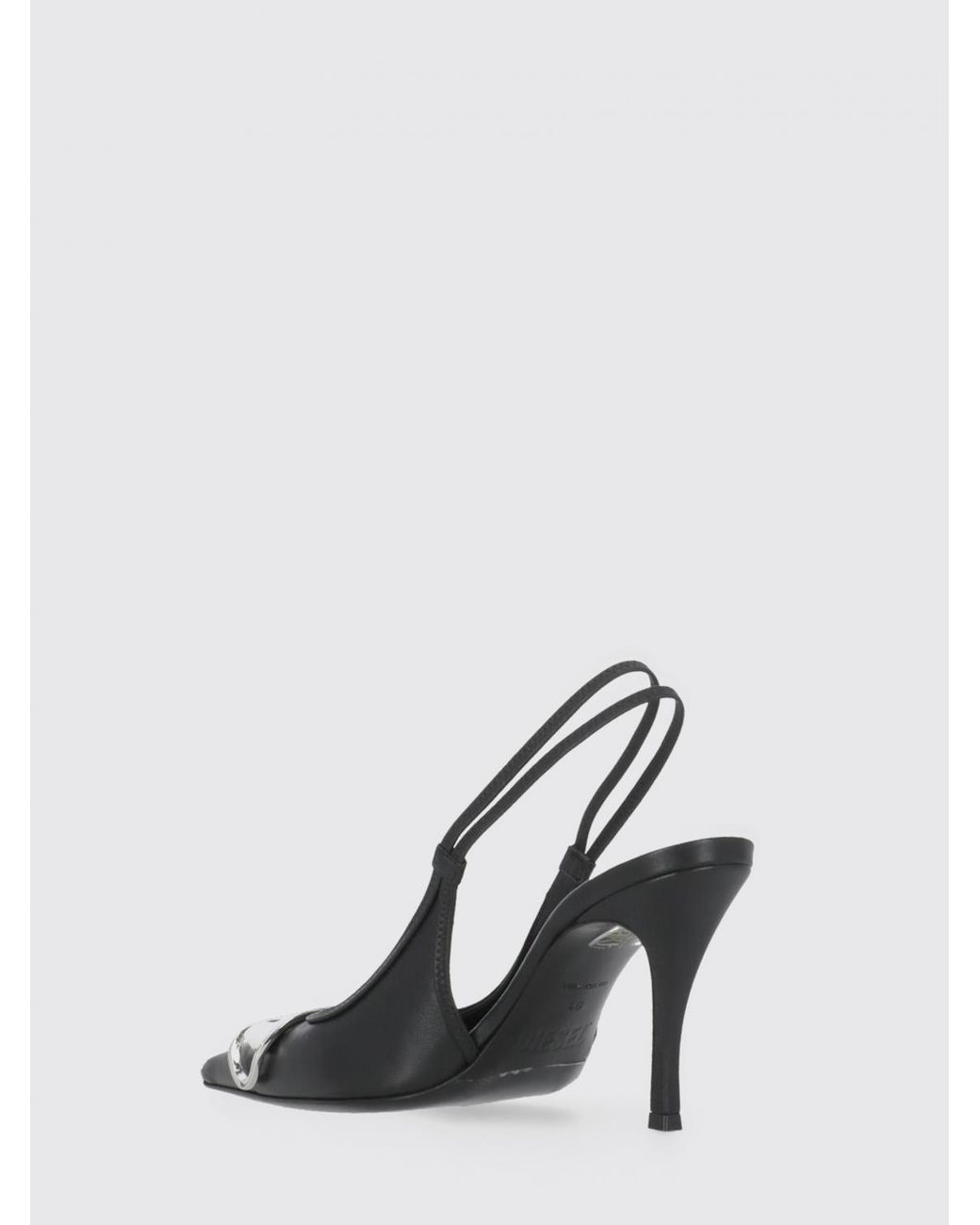 DIESEL White D-Venus Leather Slingback