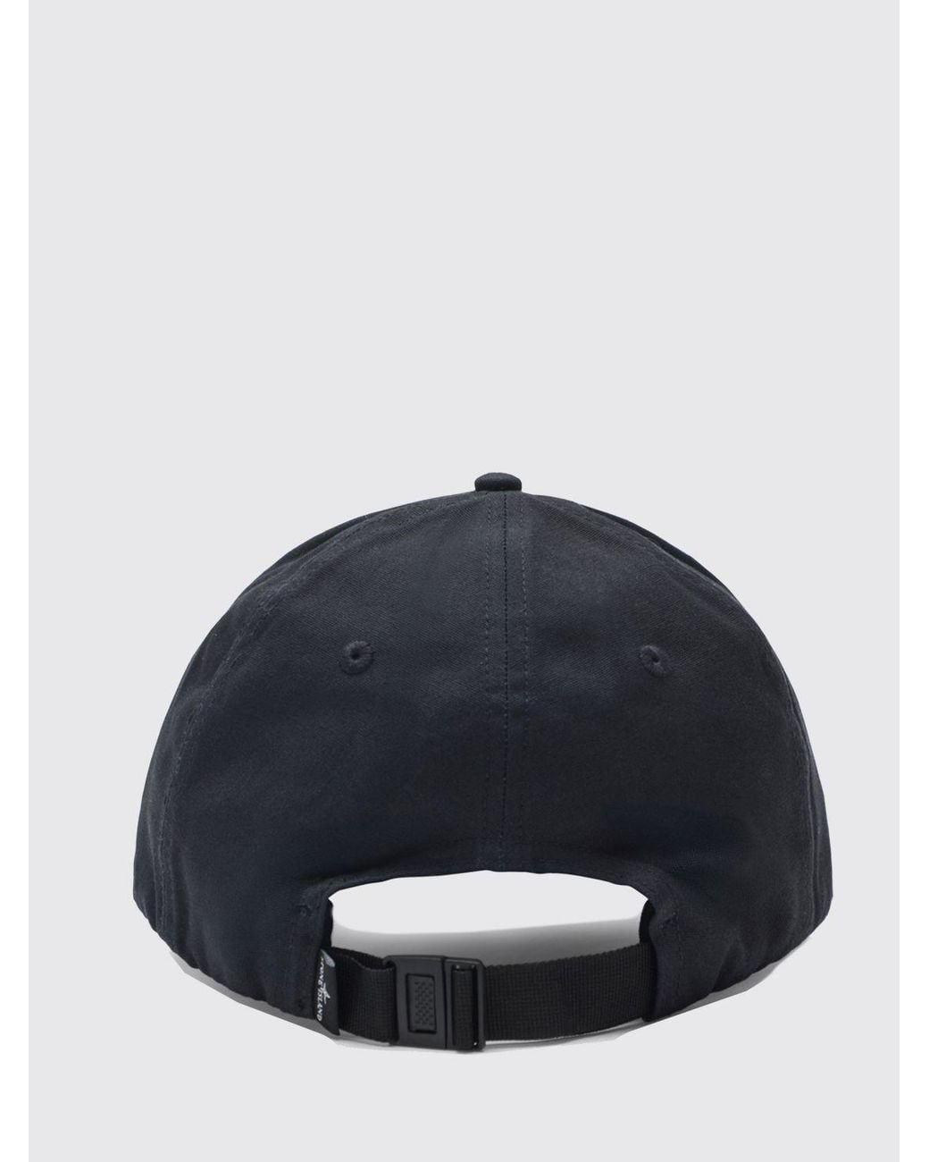 Stone Island Blue Cotton Baseball Cap With Embroidered Compass Logo for men