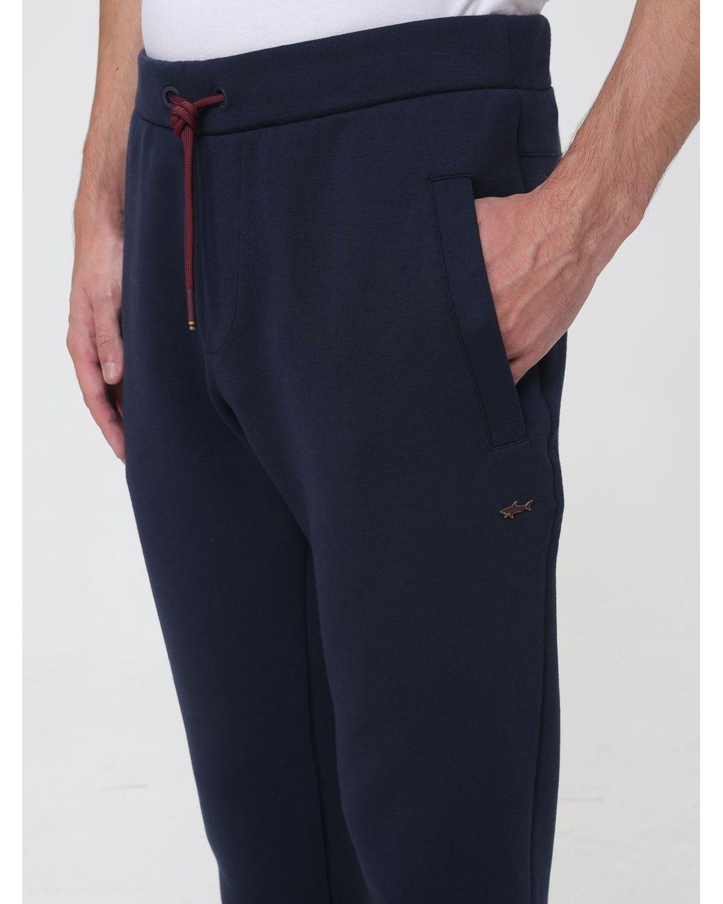 Paul & Shark Blue Paul &Amp Shark Slim Fit Cotton Jogging Trousers With Drawstring Waist for men