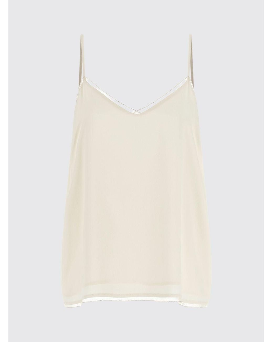 Fabiana Filippi White Silk Blend Basic Top