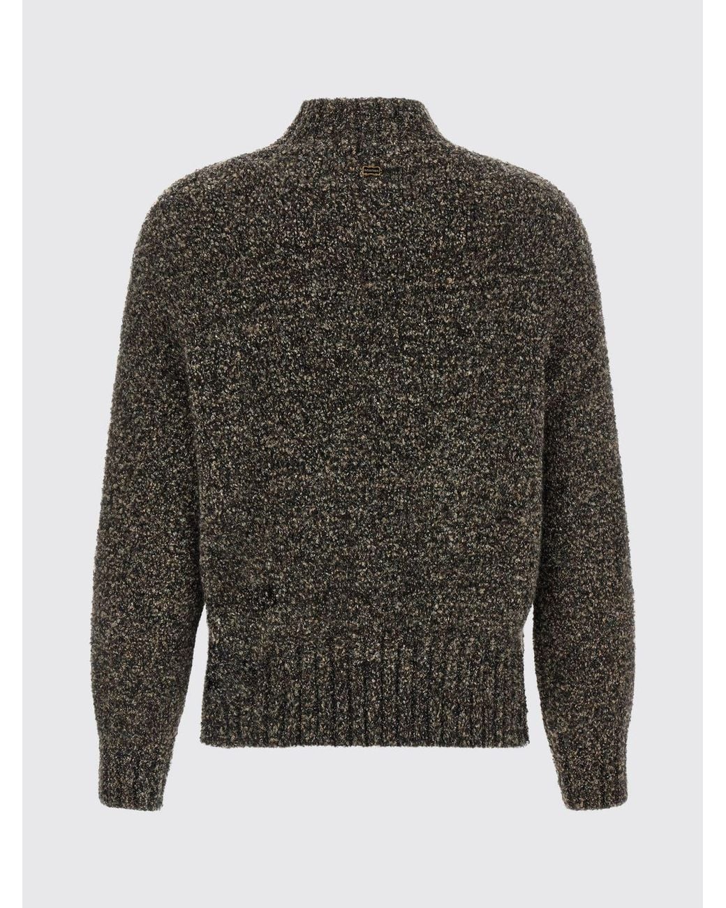 Agnona Gray High-Neck Ribbed-Trim Jumper