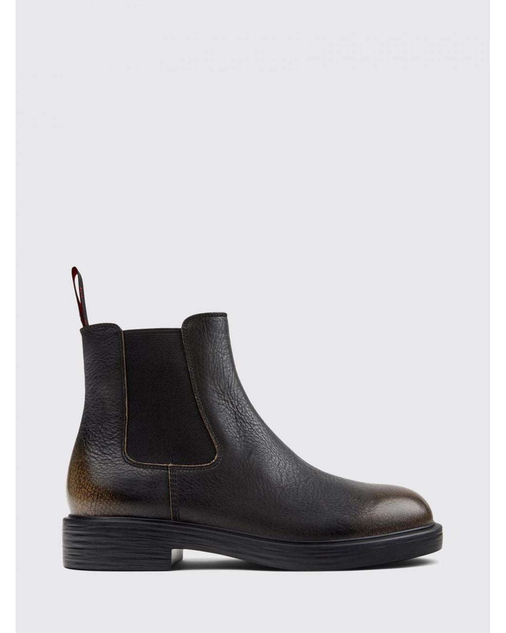 Camper Black Dean Grained Leather Ankle Boots for men
