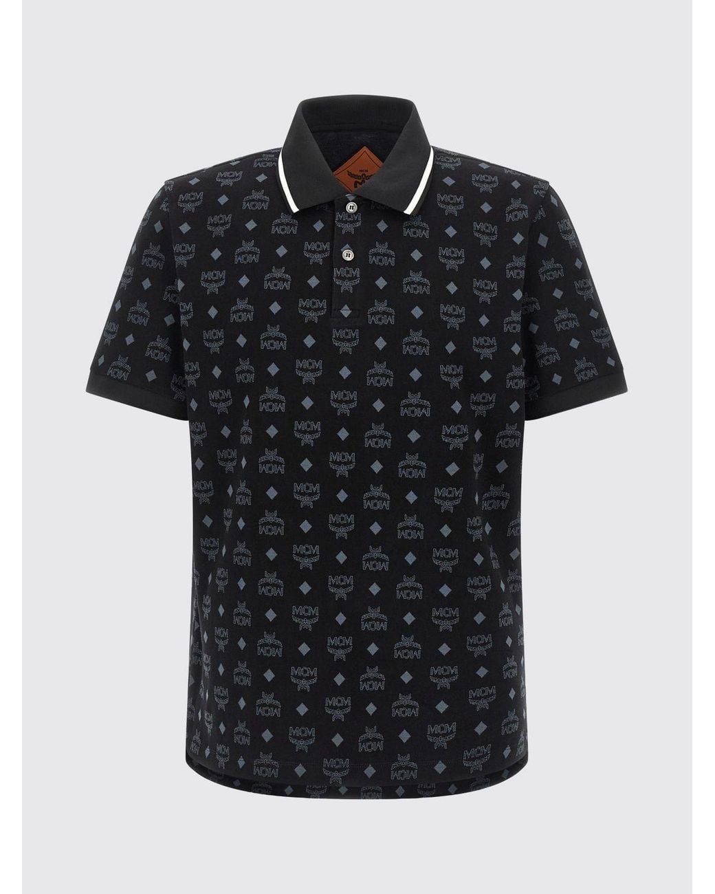 MCM Black Logo Cotton Polo for men