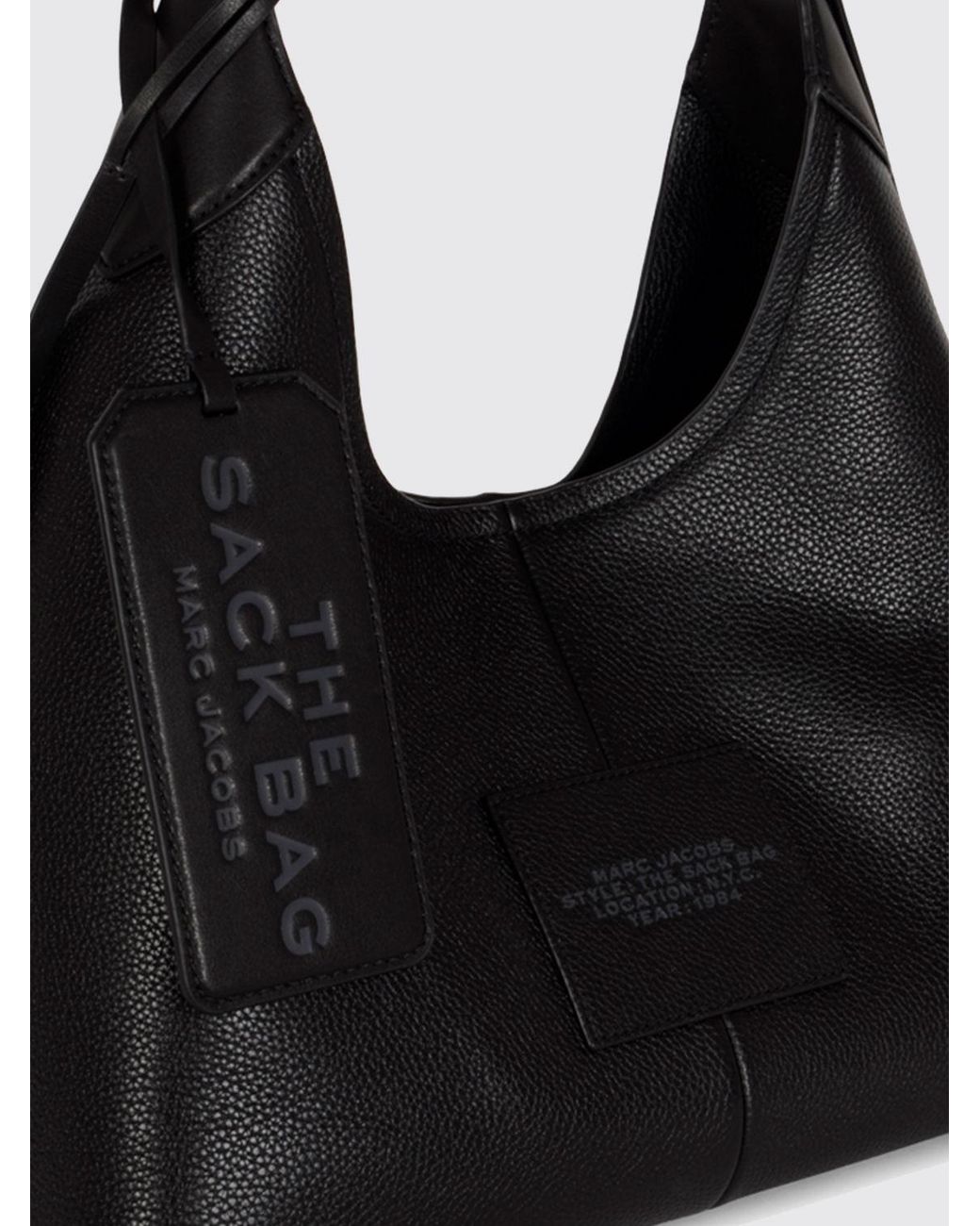 Marc Jacobs Black The Sack Large Leather Shoulder Bag With Adjustable Handle And Charm
