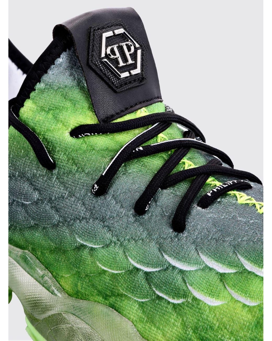 Philipp Plein Green Runner Hyper $Hock Low-Top Sneakers With Rubber Sole for men