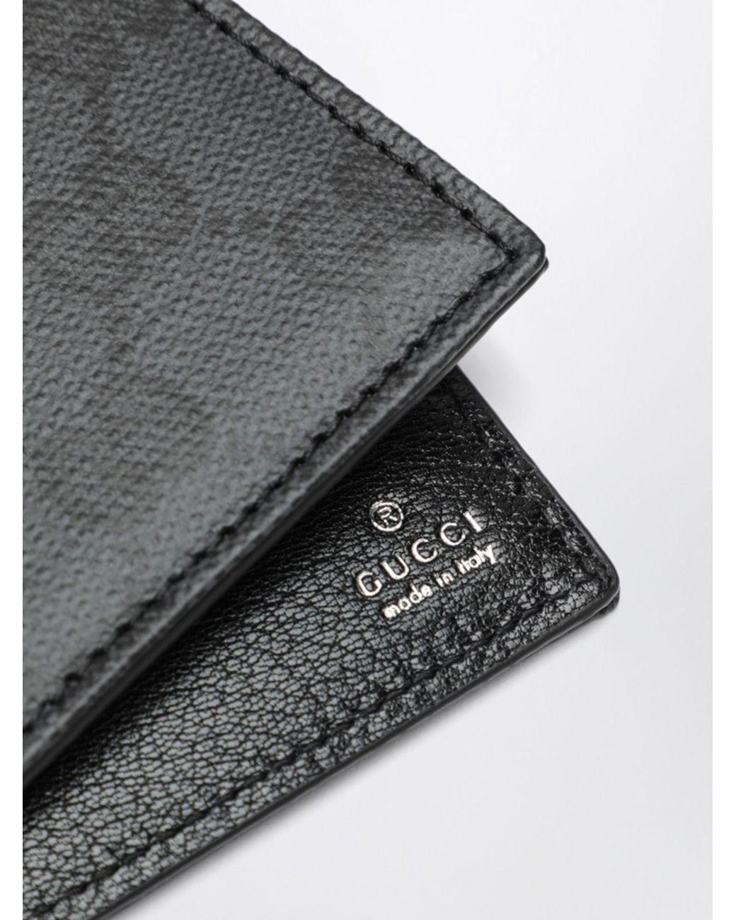Gucci White Gg Supreme Fabric Bifold Wallet With Leather Interior for men