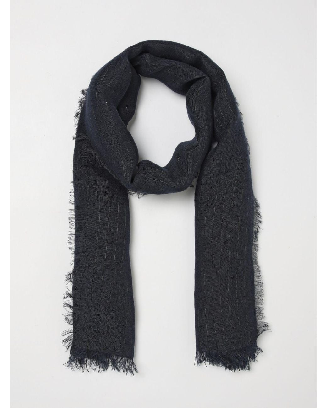 Fabiana Filippi Black Linen And Lurex Scarf