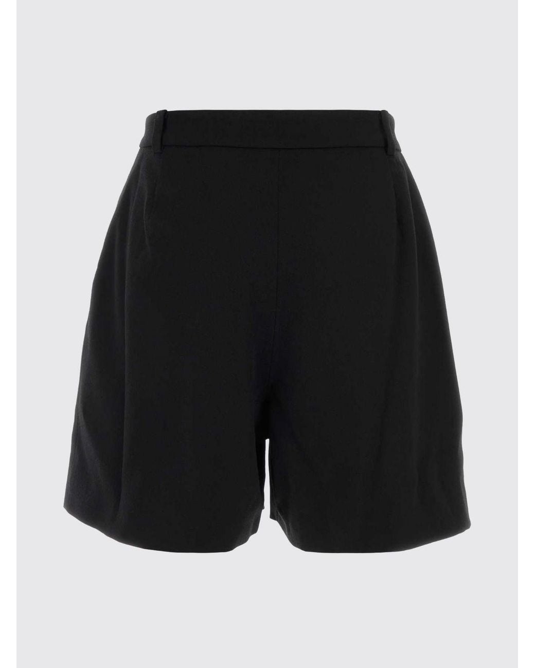 Alessandra Rich Black Mid-Rise Pleated Wool-Blend Shorts