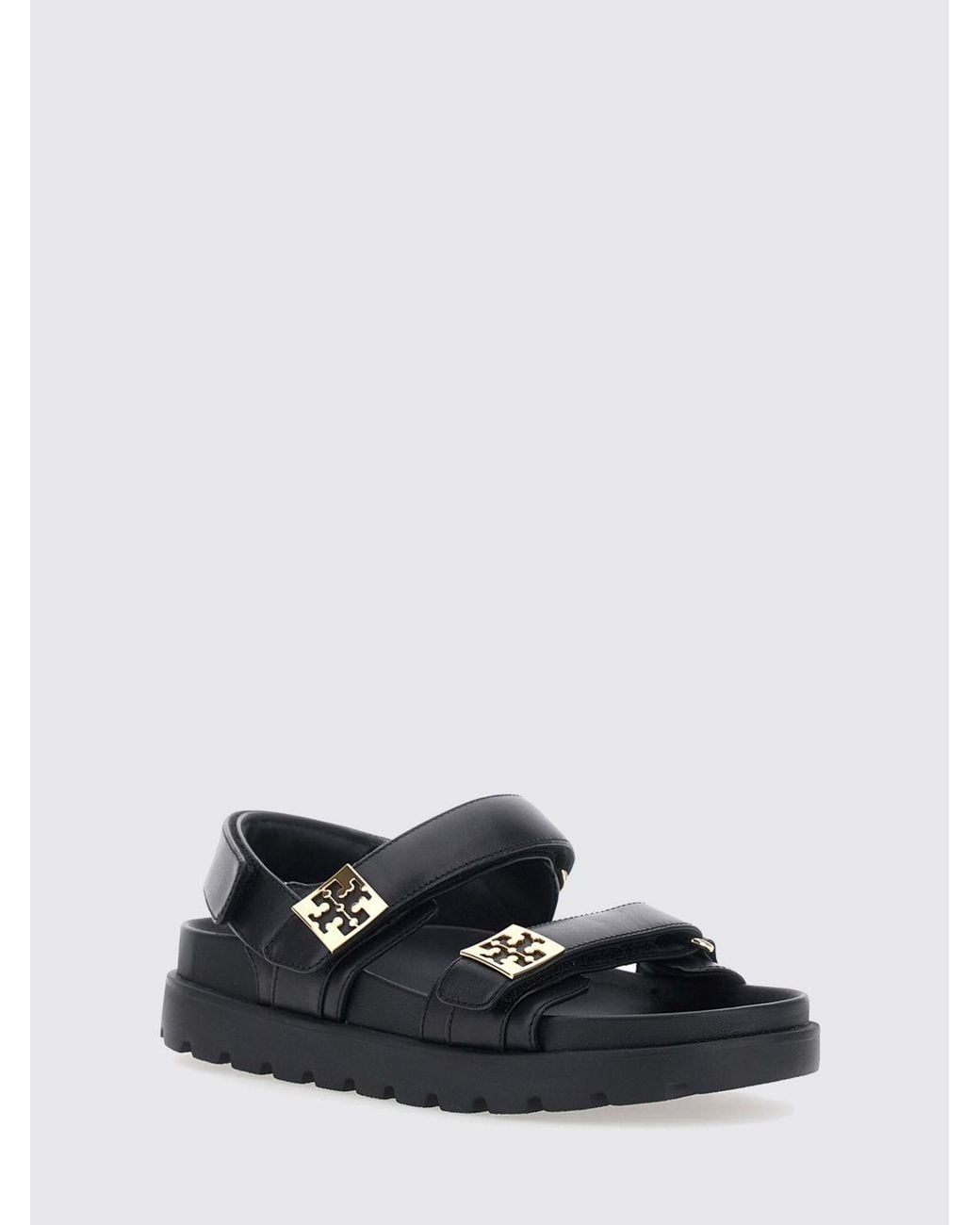 Tory Burch White Mellow Leather Slingback Sandals With Double T Logo And Low Heel