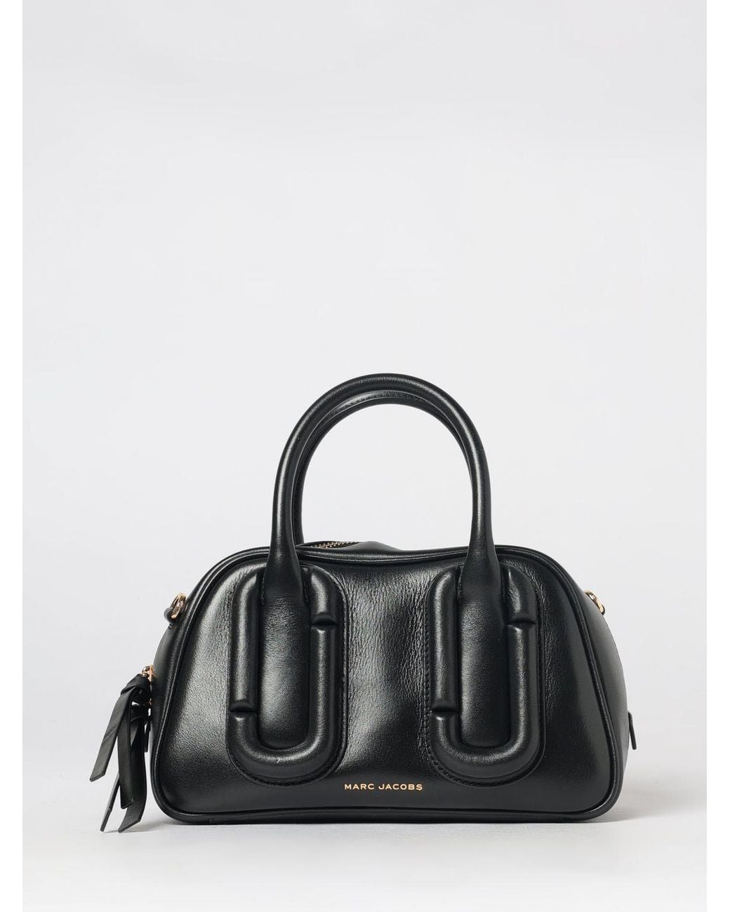 Marc Jacobs Black Babe Smooth Leather Boston Bag With Double Handle And Shoulder Strap